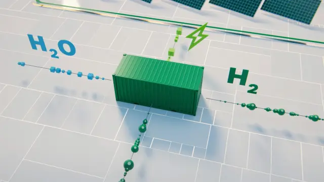 Simplified hydrogen production process – hydrogen is produced from water and renewable energies