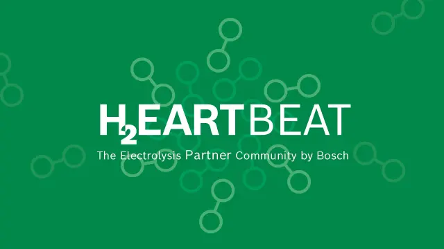 Graphic with headline Heartbeat The Electrolysis Partner Community by Bosch