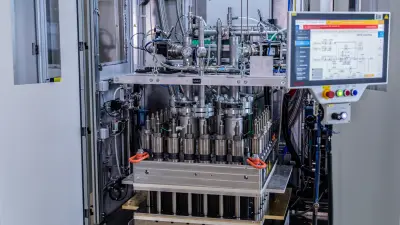 PEM electrolysis stack undergoing testing at Bosch Linz, simulating real operating conditions