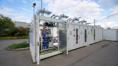 The Lifetime Container in Bamberg with its doors open.